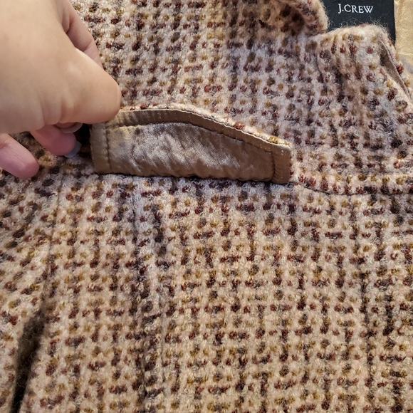 J.Crew Wool Coat Size 4 Brown Tan Burgundy - Picture 4 of 10